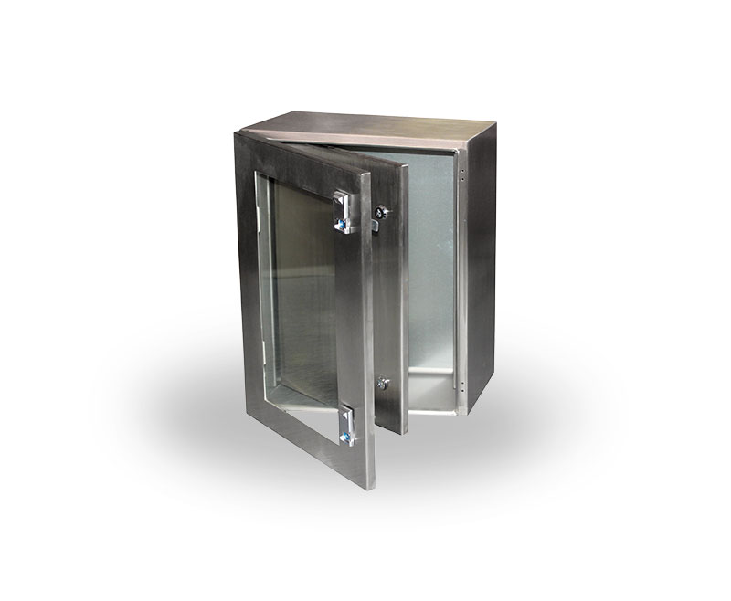 STXIP Stainless steel box with inner door+toughened glass door